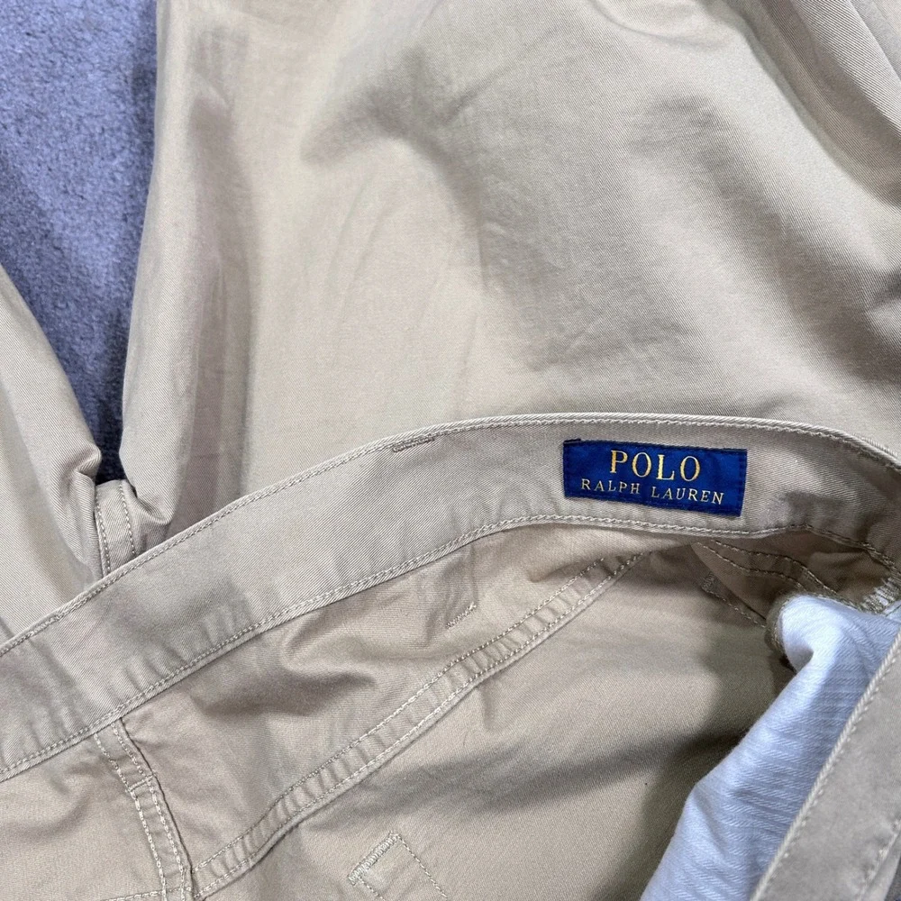 Polo Ralph Lauren Mens 40x32 Tan Khaki Five Pocket Straight‎ Leg Chino Pants